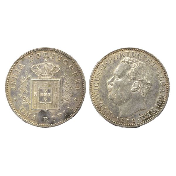 Indo Portuguese, Goa, Luiz I (Ludwig) (1861-1889 AD), Silver (.917) Uma Rupia/Rupee, 11.65 gms