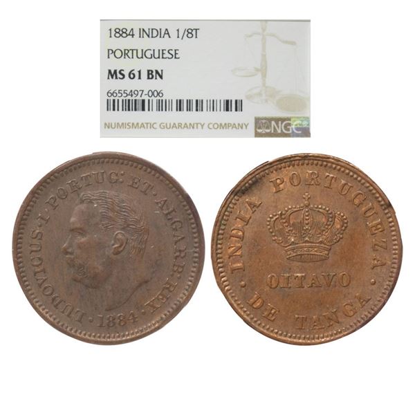 Indo Portuguese, Goa, Luis I (Ludwig), Copper 1/8 Tanga, 1881 AD
