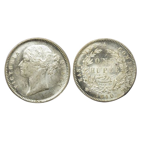 East India Company, Victoria Queen, Silver Rupee, 1840 AD