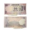 Image 1 : 50 Rupees, Error, Gandhi Series, Sheet fold printing error & extra paper error