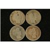Image 1 : 4-SILVER BARBER DIMES: 1905-S, 06-S, 07 & 1916-S