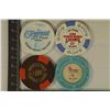 Image 2 : 4-$1 PLASTIC CASINO CHIPS: FLAMINGO HILTON