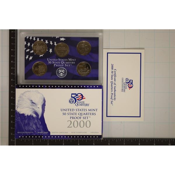 2000 US 50 STATE QUARTERS PROOF SET WITH BOX &