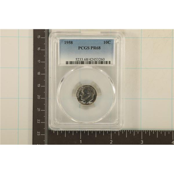 1958 SILVER ROOSEVELT DIME PCGS PR68