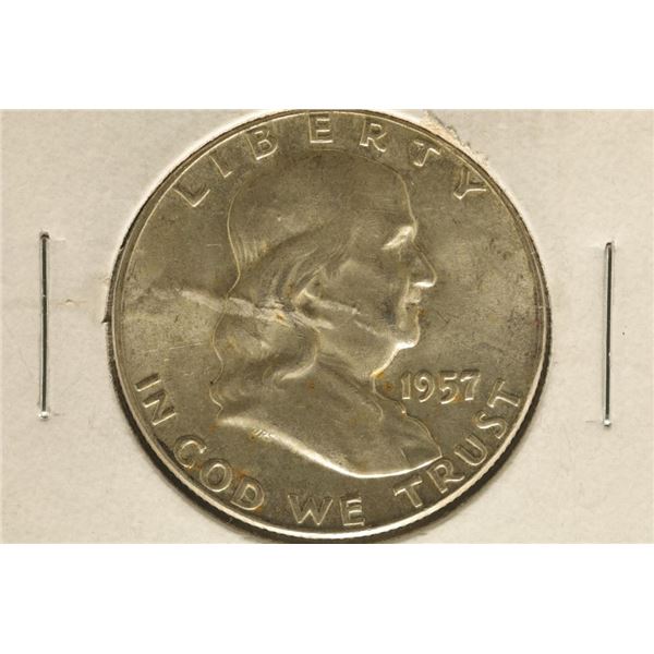 1957 US SILVER FRANKLIN HALF DOLLAR