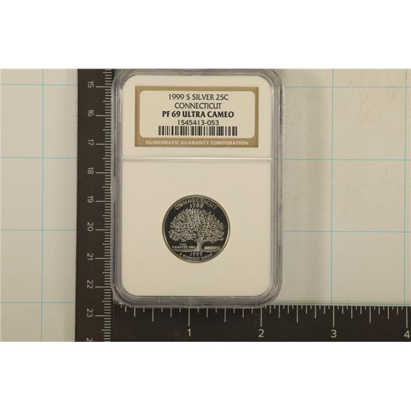 1999-S SILVER CONNECTICUT QUARTER NGC PF69 DCAM
