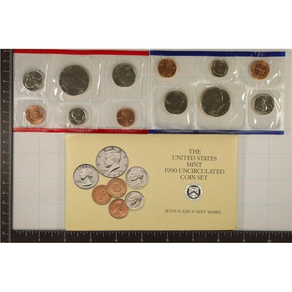 1990 US MINT SET (UNC) P/D (WITH ENVELOPE)