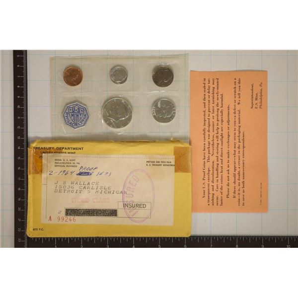 1964 US SILVER PROOF SET (WITH ENVELOPE)