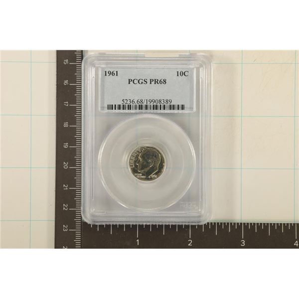 1961 SILVER ROOSEVELT DIME PCGS PR68
