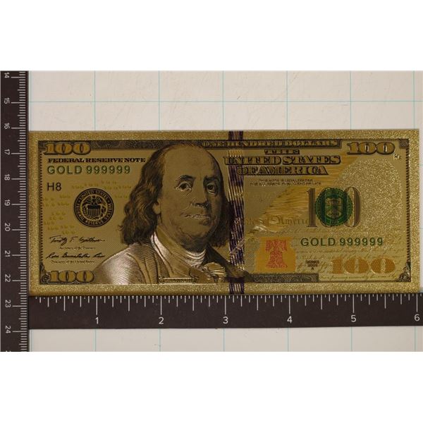 REPLICA 2009-A 24K GOLD FOIL $100 CU US BILL