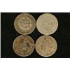 Image 2 : 4 SILVER SEATED LIBERTY DIMES: 1853, 1876, 1887 &