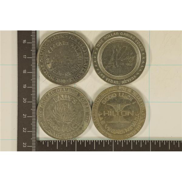 4-$1 METAL CASINO GAMING TOKENS:BALLY'S PARK PLACE