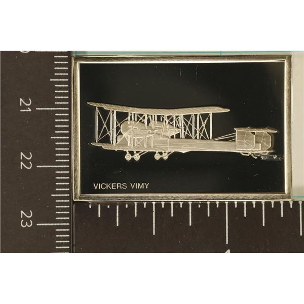 19.38 GRAMS STERLING SILVER BAR "VICKERS VIMY"
