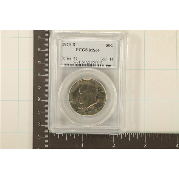 1973-D KENNEDY HALF DOLLAR PCGS MS64