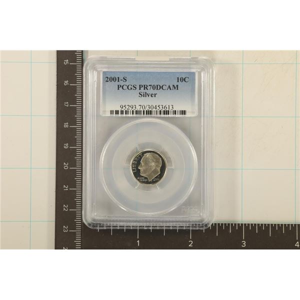 2001-S SILVER ROOSEVELT DIME PCGS PR70 DCAM
