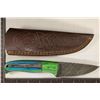 Image 1 : 8" DAMASCUS STEEL KNIFE WITH SHEATH BRAND NEW
