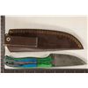 Image 2 : 8" DAMASCUS STEEL KNIFE WITH SHEATH BRAND NEW