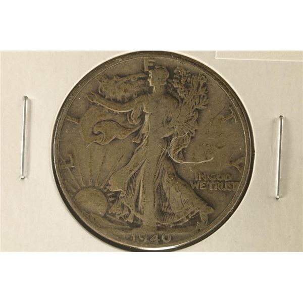 1940 SILVER WALKING LIBERTY HALF DOLLAR