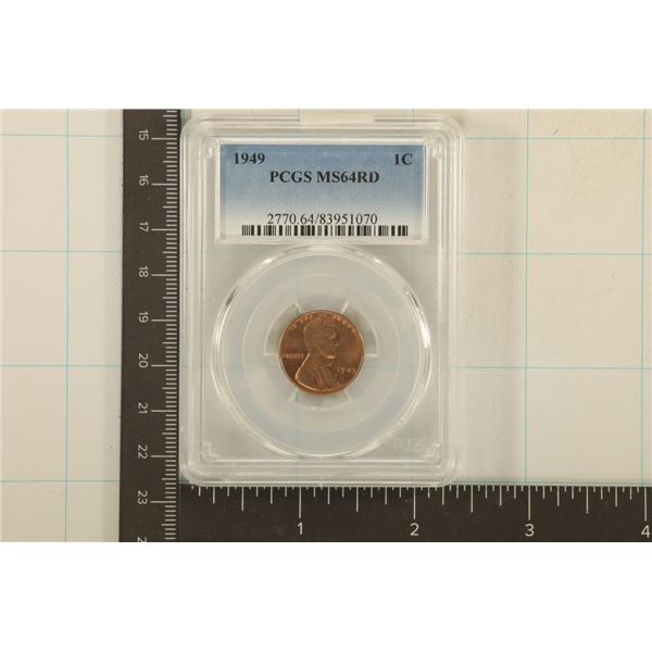 1949 LINCOLN WHEAT CENT PCGS MS64RD