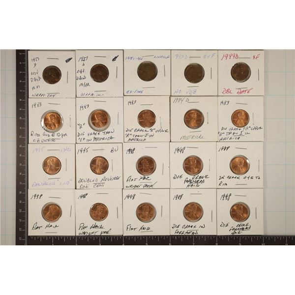 ERROR 20 LINCOLN CENTS: 1951-1998 INCLUDES: