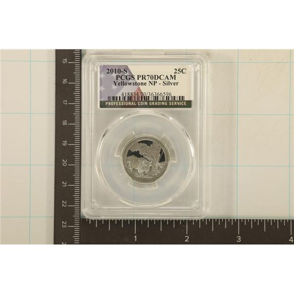2010-S SILVER YELLOWSTONE N.P. QUARTER PCGS PR70