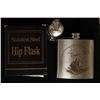 Image 1 : 6 OZ. STAINLESS STEEL HIP FLASK WITH ENGRAVING OF
