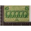 Image 1 : 1862 US 50 CENT POSTAGE CURRENCY LAMINATED