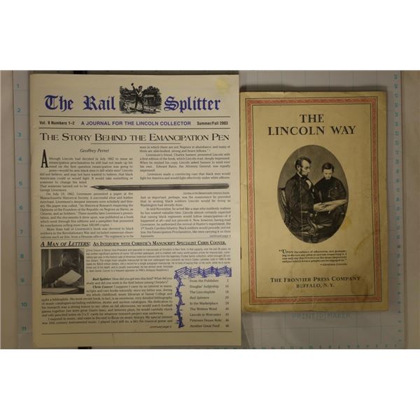 2 ABRAHAM LINCOLN BOOKS: 1927 THE LINCOLN WAY