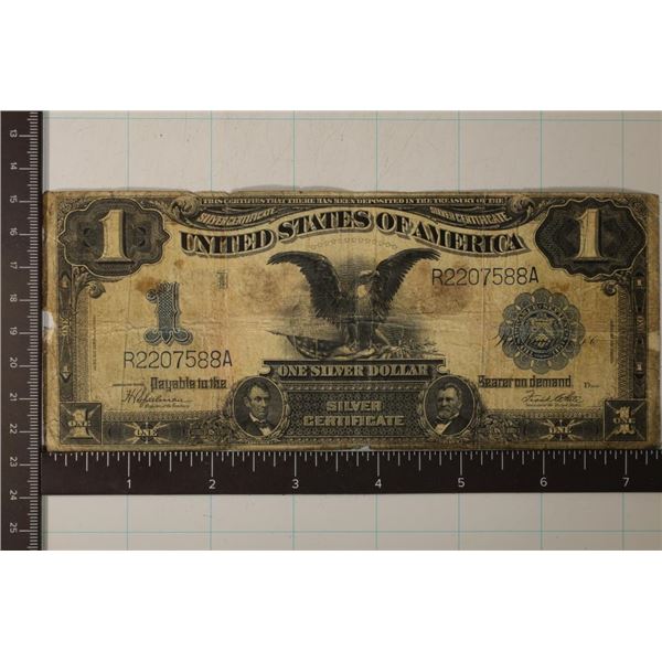 1899 US LARGE SIZE BLACK EAGLE $1 SILVER CERT.