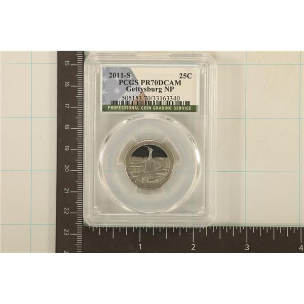 2011-S GETTYSBURG N.P. QUARTER PCGS PR70 DCAM
