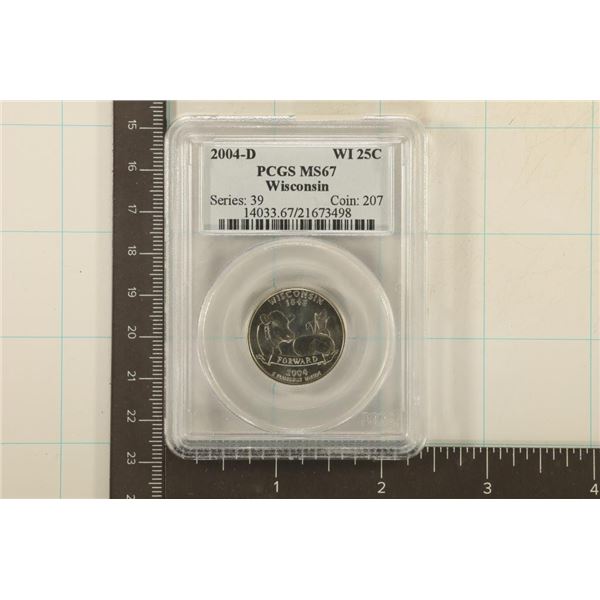 2004-D WISCONSIN QUARTER PCGS MS67