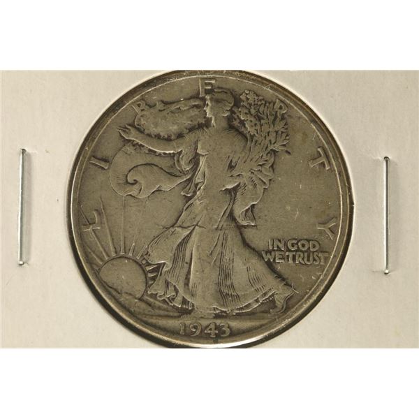 1943 SILVER WALKING LIBERTY HALF DOLLAR SCRATCHED