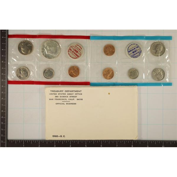 1968 US MINT SET (UNC) P/D (WITH ENVELOPE) WITH