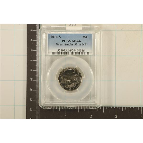 2014-S GREAT SMOKEY MTNS US QUARTER PCGS MS66