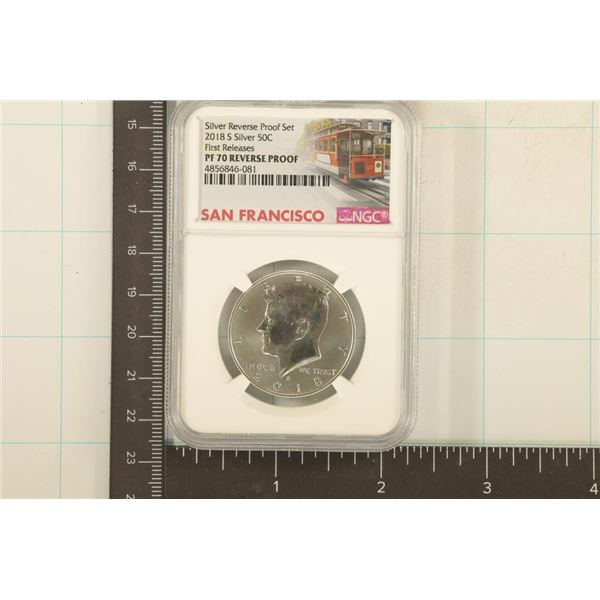 2018-S SILVER KENNEDY HALF DOLLAR NGC PF70 REVERSE