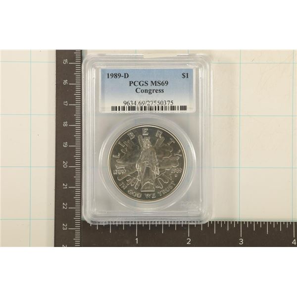 1989-D US SILVER DOLLAR CONGRESS PCGS MS69
