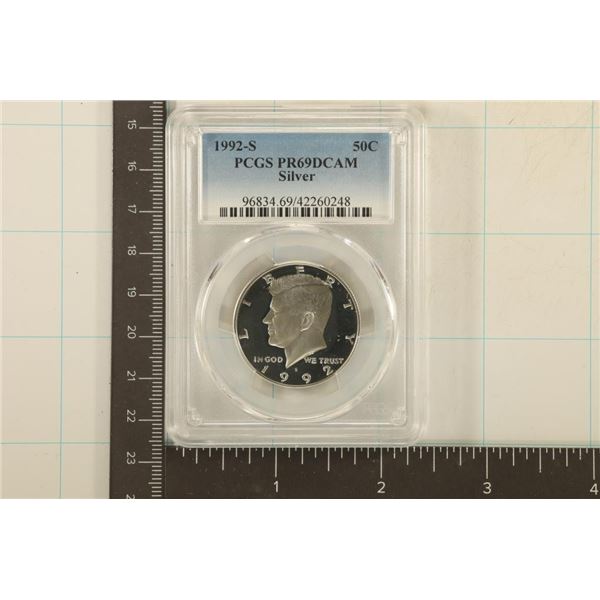 1992-S SILVER KENNEDY HALF DOLLAR PCGS PR69 DCAM