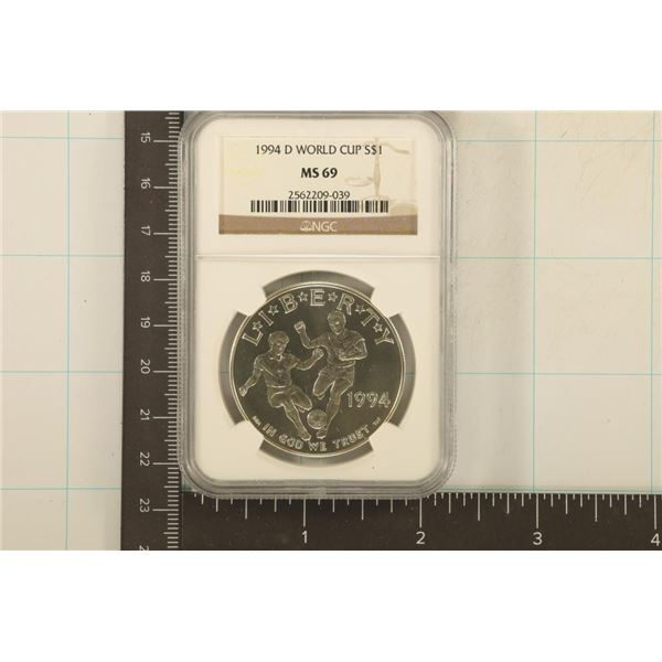 1994-D  WORLD CUP SILVER DOLLAR NGC MS69