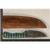 Image 2 : 8" DAMASCUS STEEL FIXED BLADE KNIFE WITH LEATHER