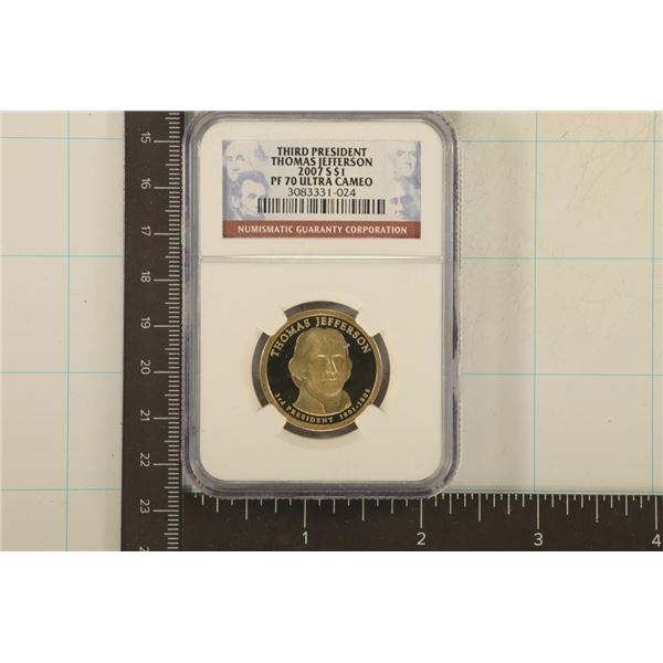 2007-S THOMAS JEFFERSON PRESIDENTIAL DOLLAR NGC