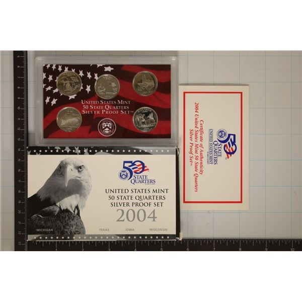 2004 SILVER US 50 STATE QUARTERS PROOF SET WITH