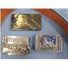 Image 5 : Collection of Buckles and a Belt size 34. 1985 Iditarod Buckle, 1984 Solid Pewter Belt Buckle, 1984 
