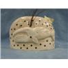 Image 1 : Relief Carved Walrus Jaw -  Inset w/ baleen - Carving of a whale.  By. Craig Niksik 4in X 3in   (2)
