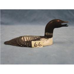 4 1/2 in White ivory common loon, Stock # 806F By. Larry Mayac (2)