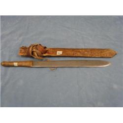 Old Tribal Knife with Leather Sheath  (259)