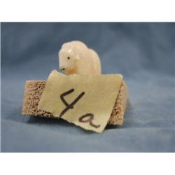 CHOICE ON 2: White Ivory Musk Ox with whale bone base. By. Robert Kokuluk  (2)