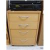 Image 2 : Small bookcase with set of drawers, Sylvania AC/DC remote television, DVD player, Sony VHS recorder,