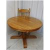 Image 1 : Table with two leaves, 8 chairs, and a floor lamp (267)