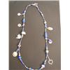 Image 1 : Necklace, lapis amethyst fresh water pearls and silver accents, charms are lapis, amethyst, sterling