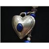 Image 2 : Necklace, lapis amethyst fresh water pearls and silver accents, charms are lapis, amethyst, sterling